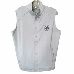 Peter Millar PGA Valhalla 2024 Beaumont Performance Full Zip Vest Sz S Gray